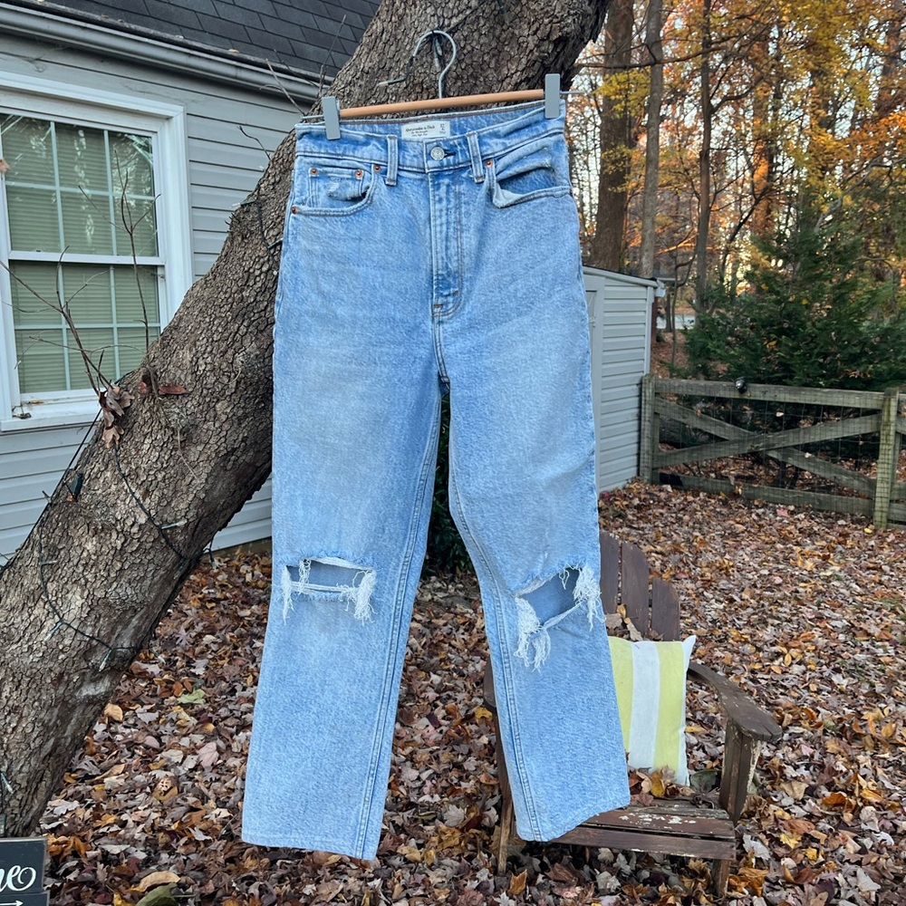 Abercrombie & Fitch Light Blue Distressed Jeans